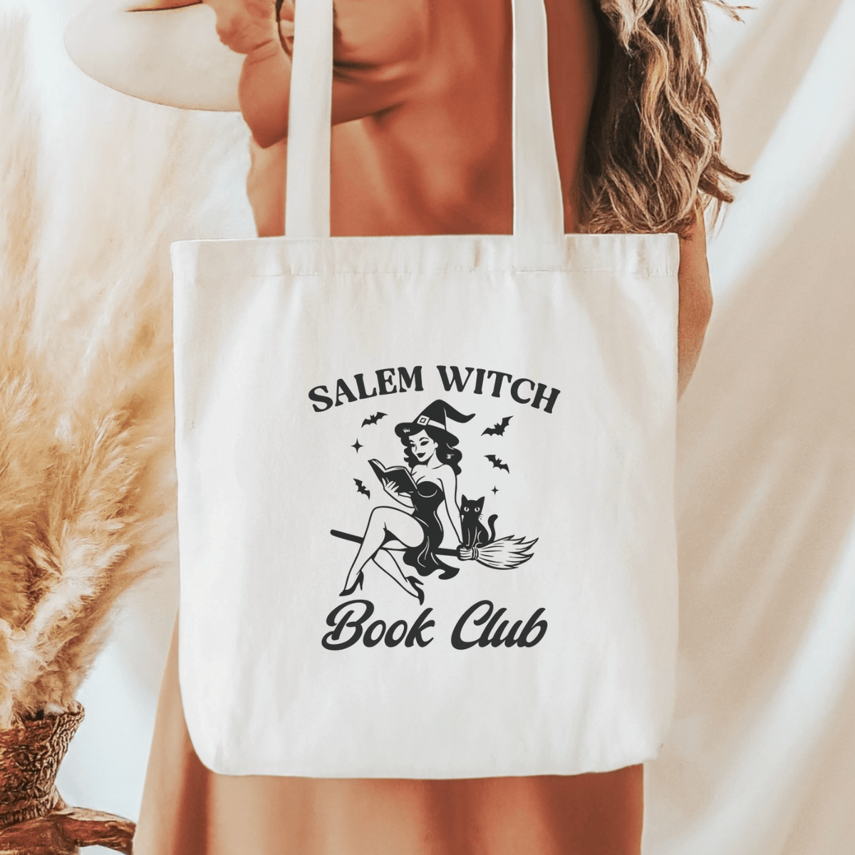 Salem Witch Book Club Sublimated Canvas Tote Bag - Starry Skies Austin
