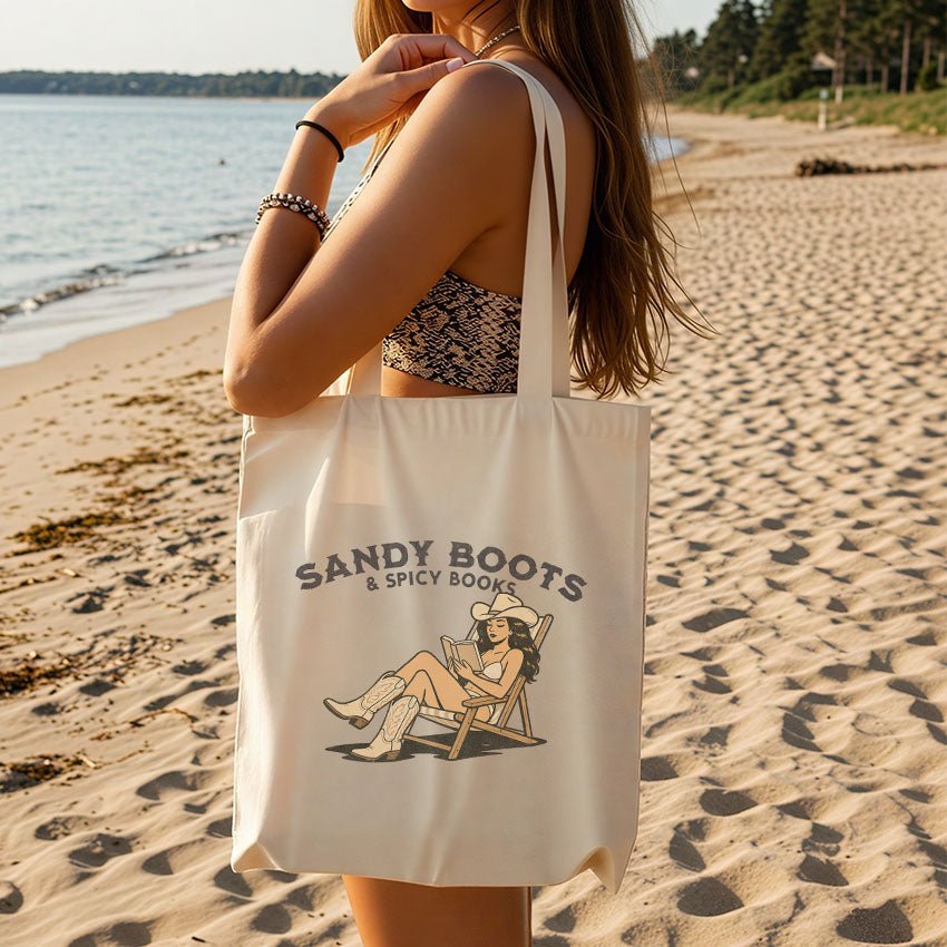 Sandy Boots & Spicy Books Canvas Tote Bag - Starry Skies Austin
