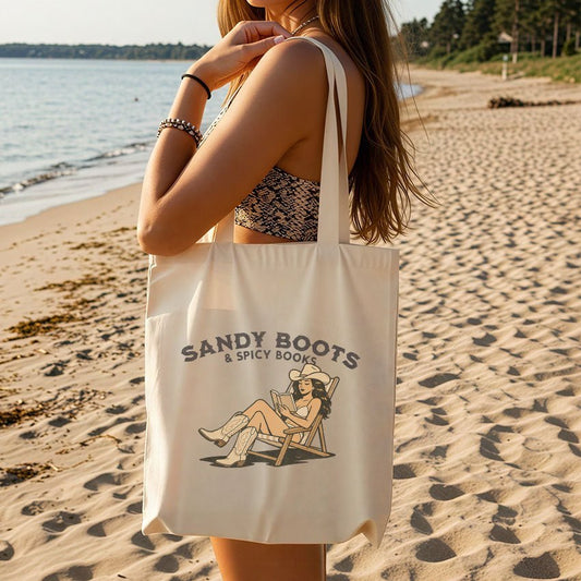 Sandy Boots & Spicy Books Canvas Tote Bag - Starry Skies Austin