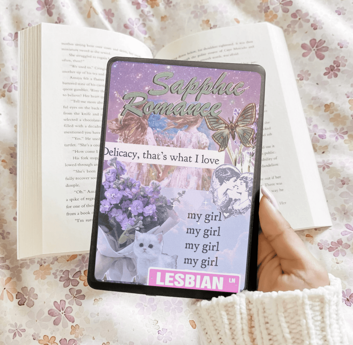Sapphic Romance Kindle Insert - Three Sizes - Optional Lamination - Starry Skies Austin