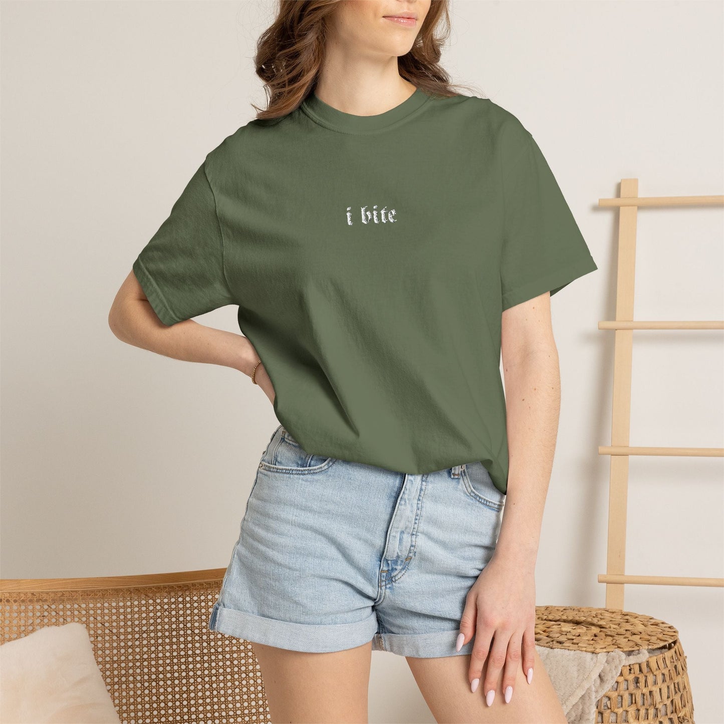 Sarcastic I Bite Embroidered Tee - Starry Skies Austin
