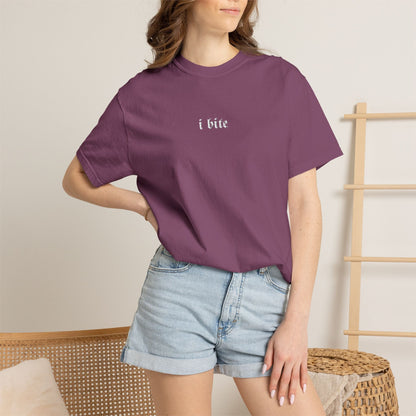 Sarcastic I Bite Embroidered Tee - Starry Skies Austin