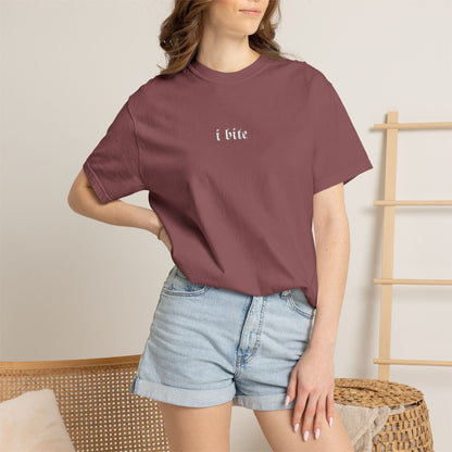 Sarcastic I Bite Embroidered Tee - Starry Skies Austin