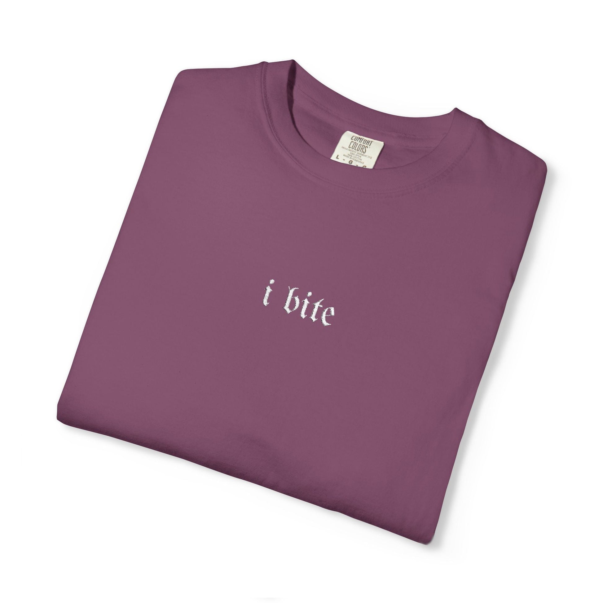 Sarcastic I Bite Embroidered Tee - Starry Skies Austin
