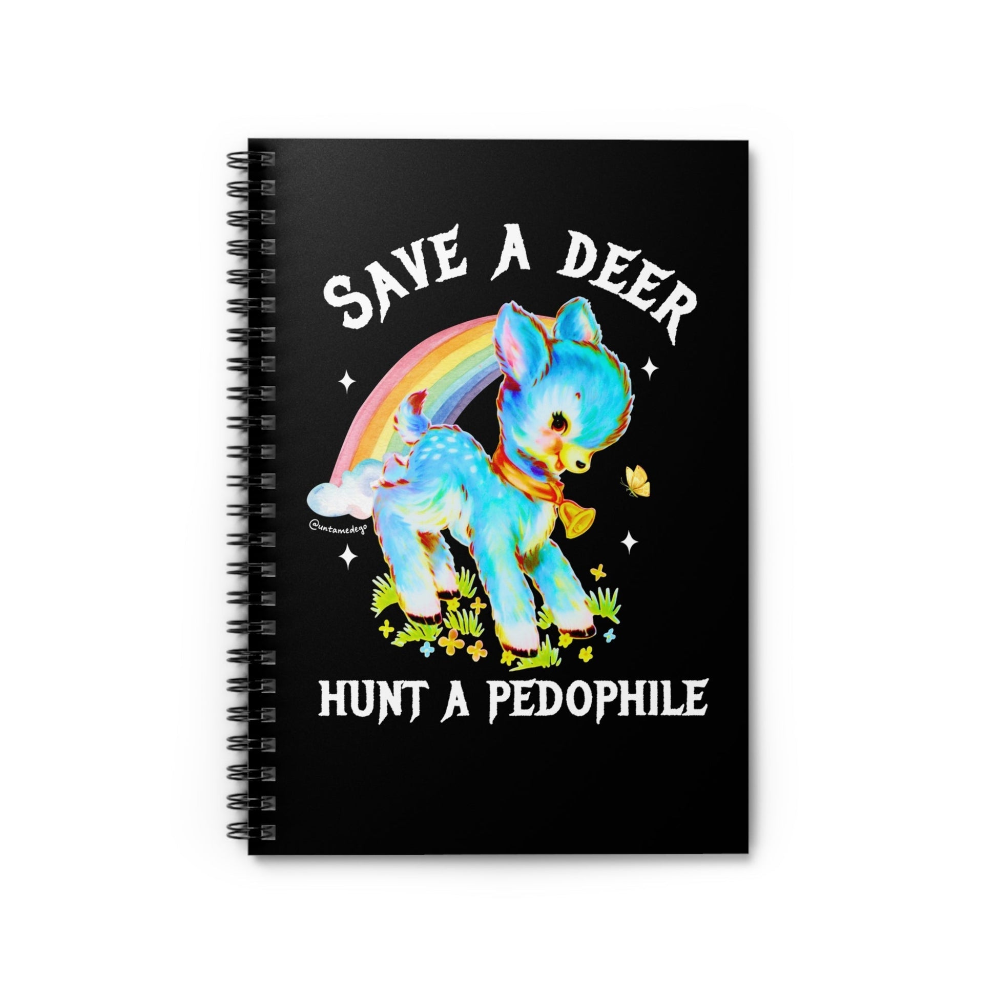 Save A Deer Hunt A Pedophile Spiral Notebook - Starry Skies Austin