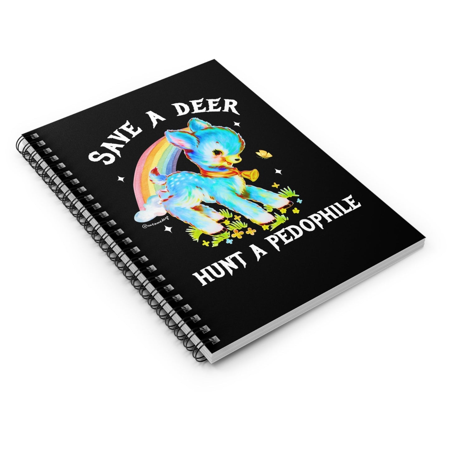 Save A Deer Hunt A Pedophile Spiral Notebook - Starry Skies Austin