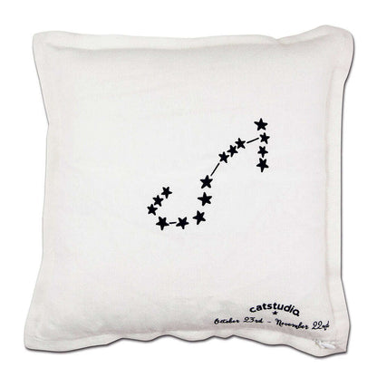 Scorpio Astrology Hand-Embroidered Pillow by Cat Studio - Starry Skies Austin