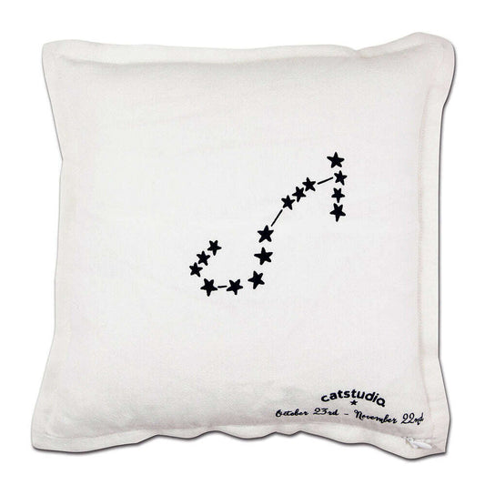Scorpio Astrology Hand-Embroidered Pillow by Cat Studio - Starry Skies Austin