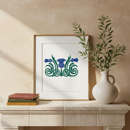 Scottish Thistle Botanical Art Print Medieval Decor - Starry Skies Austin