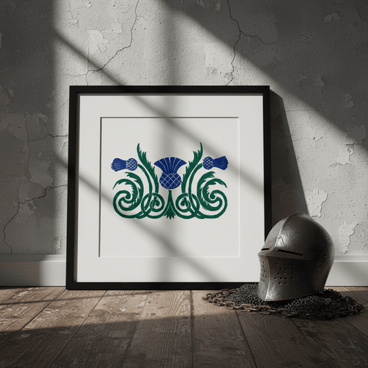 Scottish Thistle Botanical Art Print Medieval Decor - Starry Skies Austin