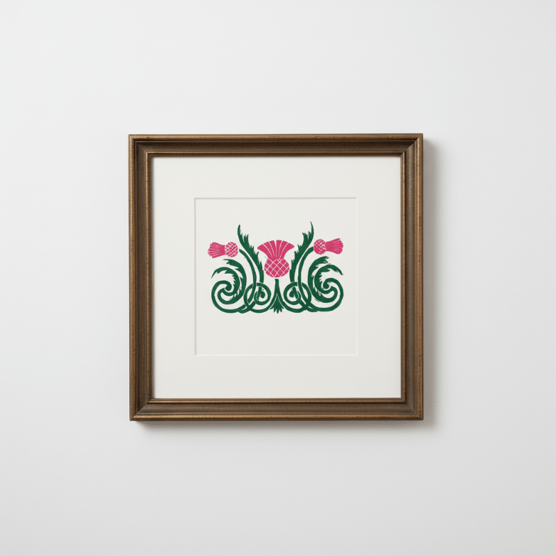 Scottish Thistle Linocut Art Print - Starry Skies Austin