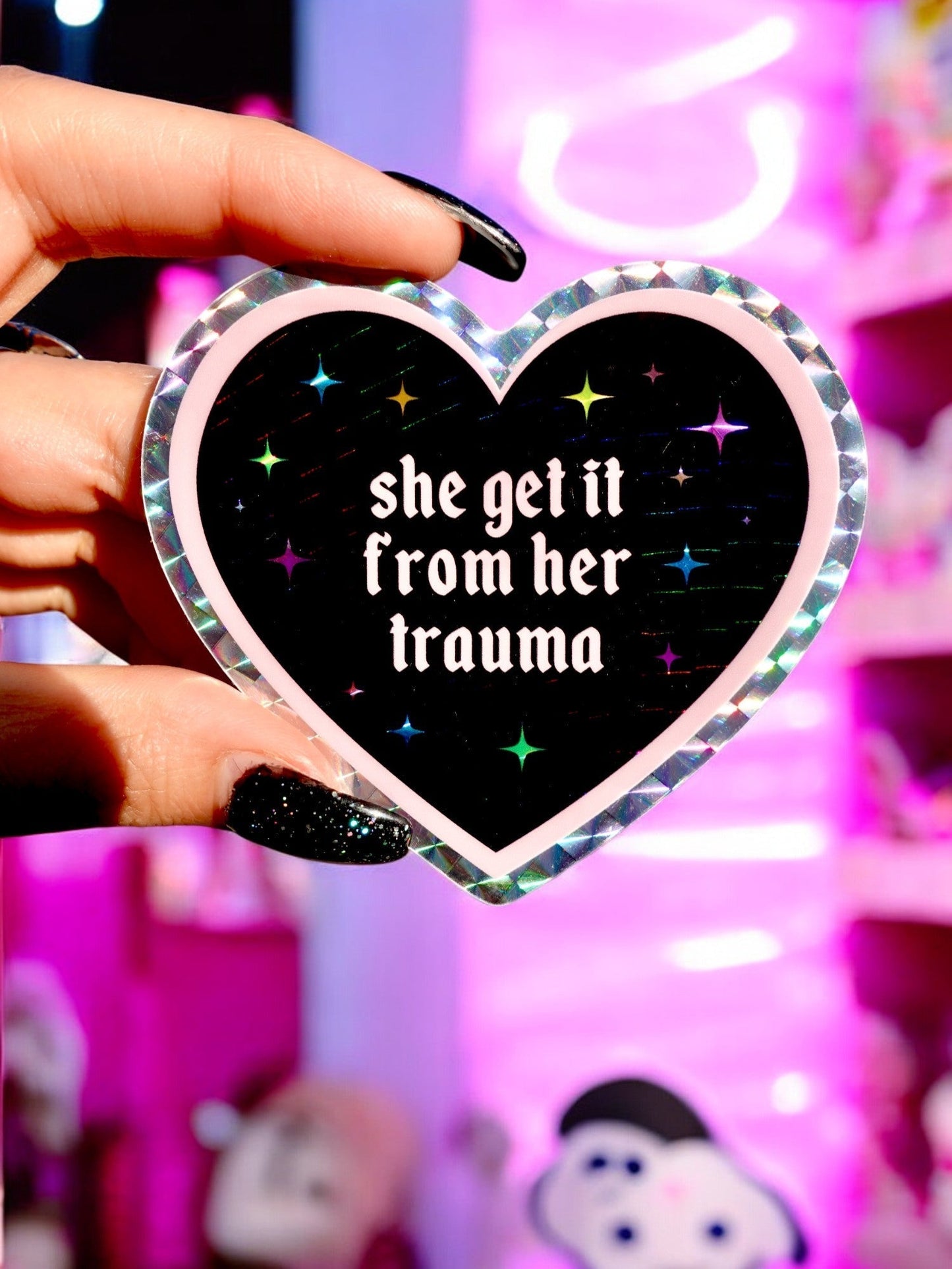 She Get It From Her Trauma Sticker - Starry Skies Austin