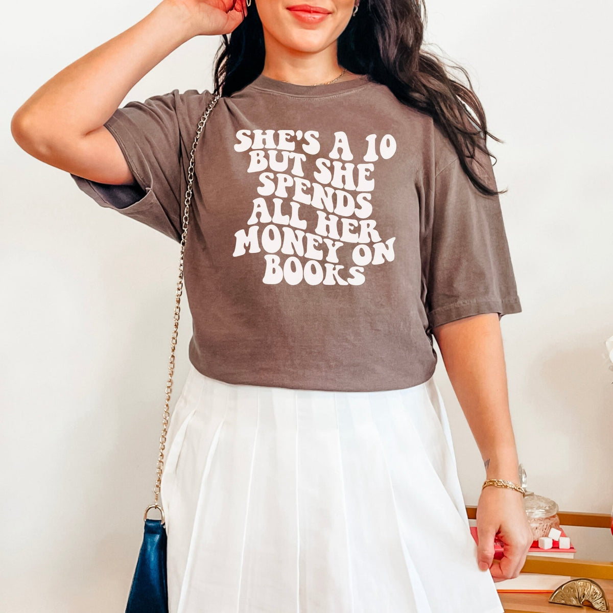 She's a 10 But She Spends All Her Money on Books Comfort Colors Shirt - Starry Skies Austin
