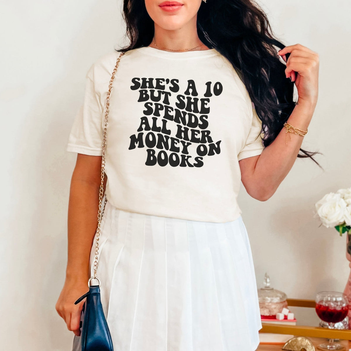She's a 10 But She Spends All Her Money on Books Comfort Colors Shirt - Starry Skies Austin