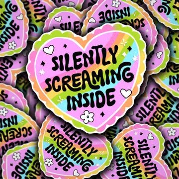 Silently Screaming Inside Sticker - Starry Skies Austin