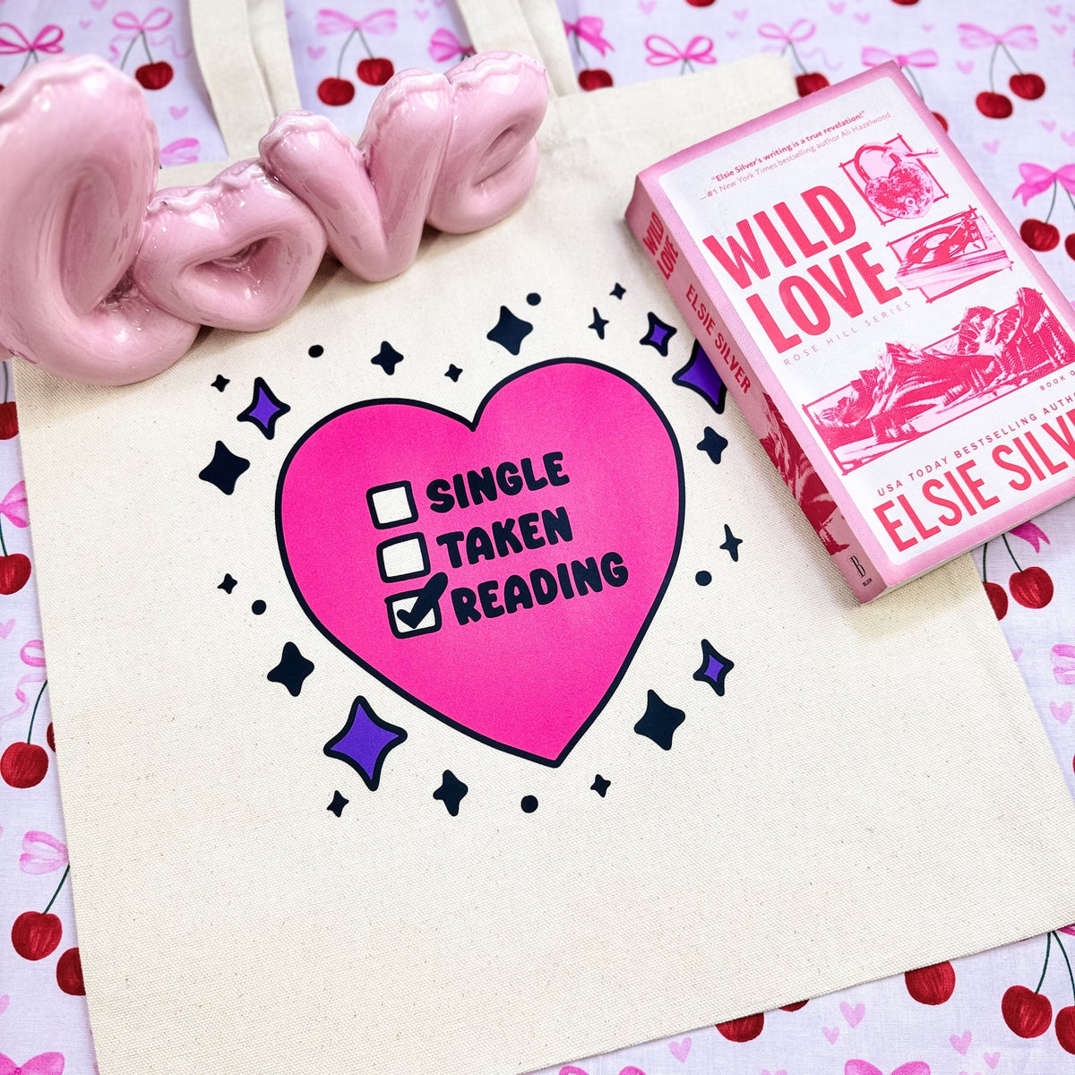Single, Taken, Reading Canvas Tote Bag - Starry Skies Austin