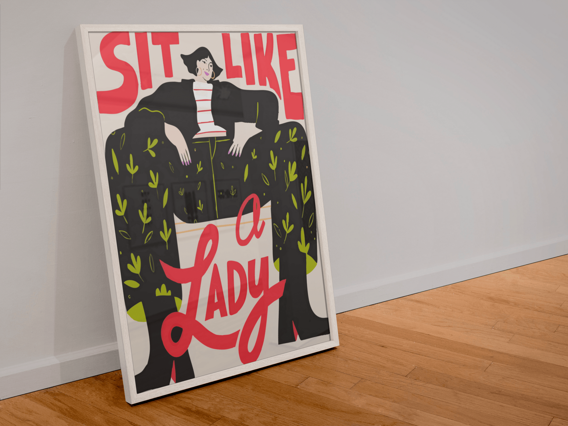 Sit Like A Lady Retro Art Print - Starry Skies Austin