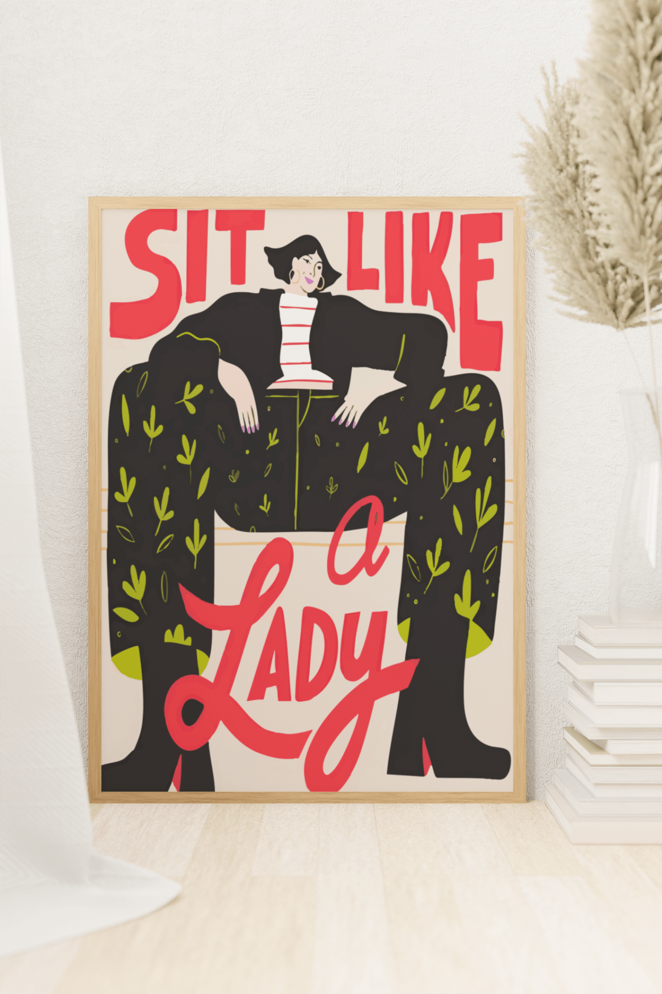 Sit Like A Lady Retro Art Print - Starry Skies Austin