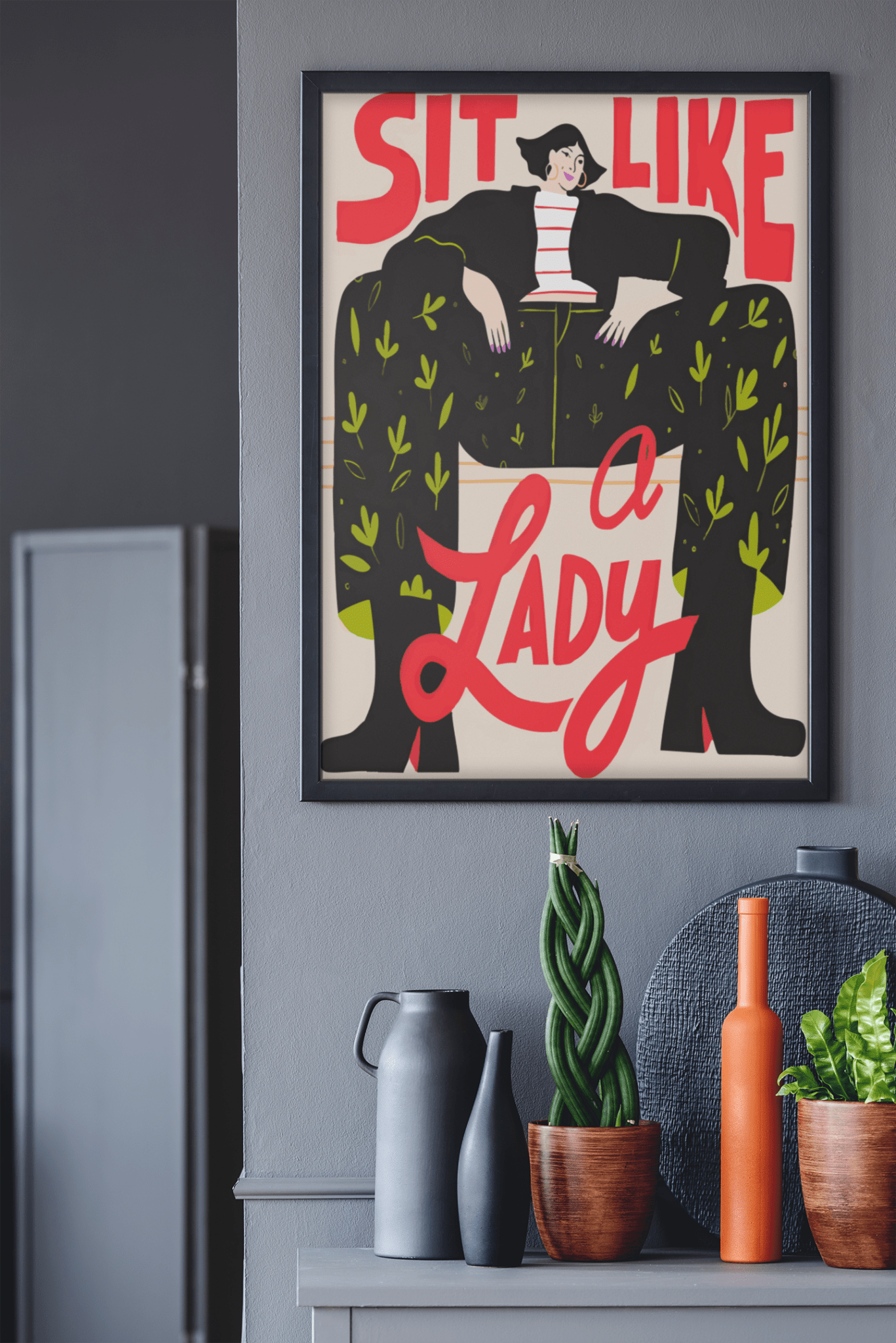 Sit Like A Lady Retro Art Print - Starry Skies Austin