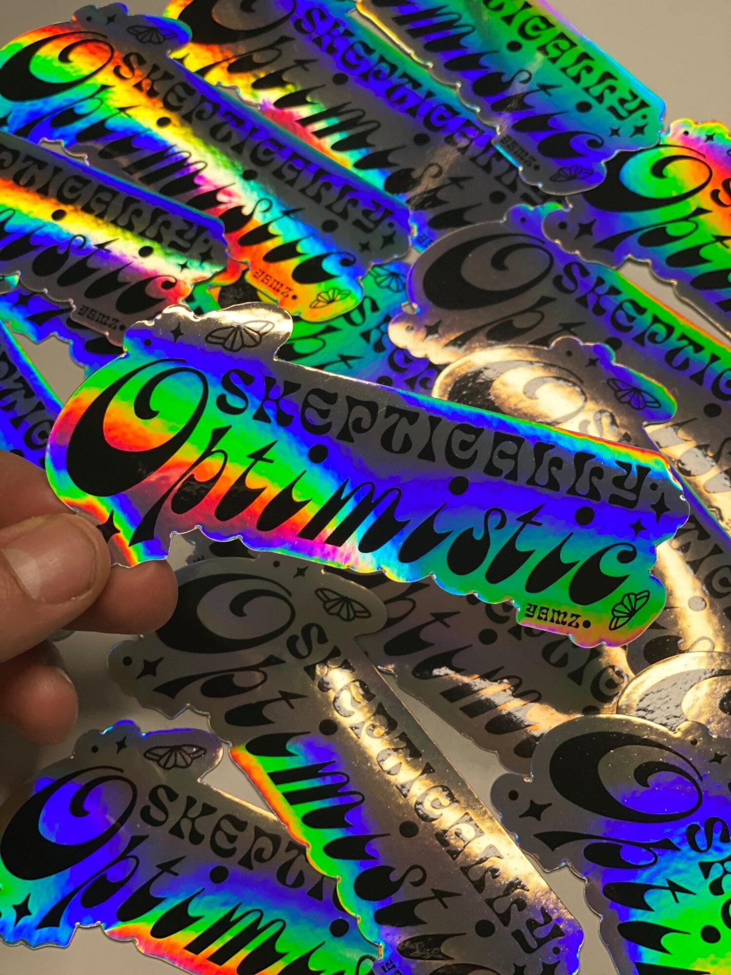 Skeptically Optimistic Holographic Sticker - Starry Skies Austin