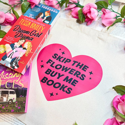 Skip the Flowers Buy Me Books Canvas Tote Bag - Starry Skies Austin