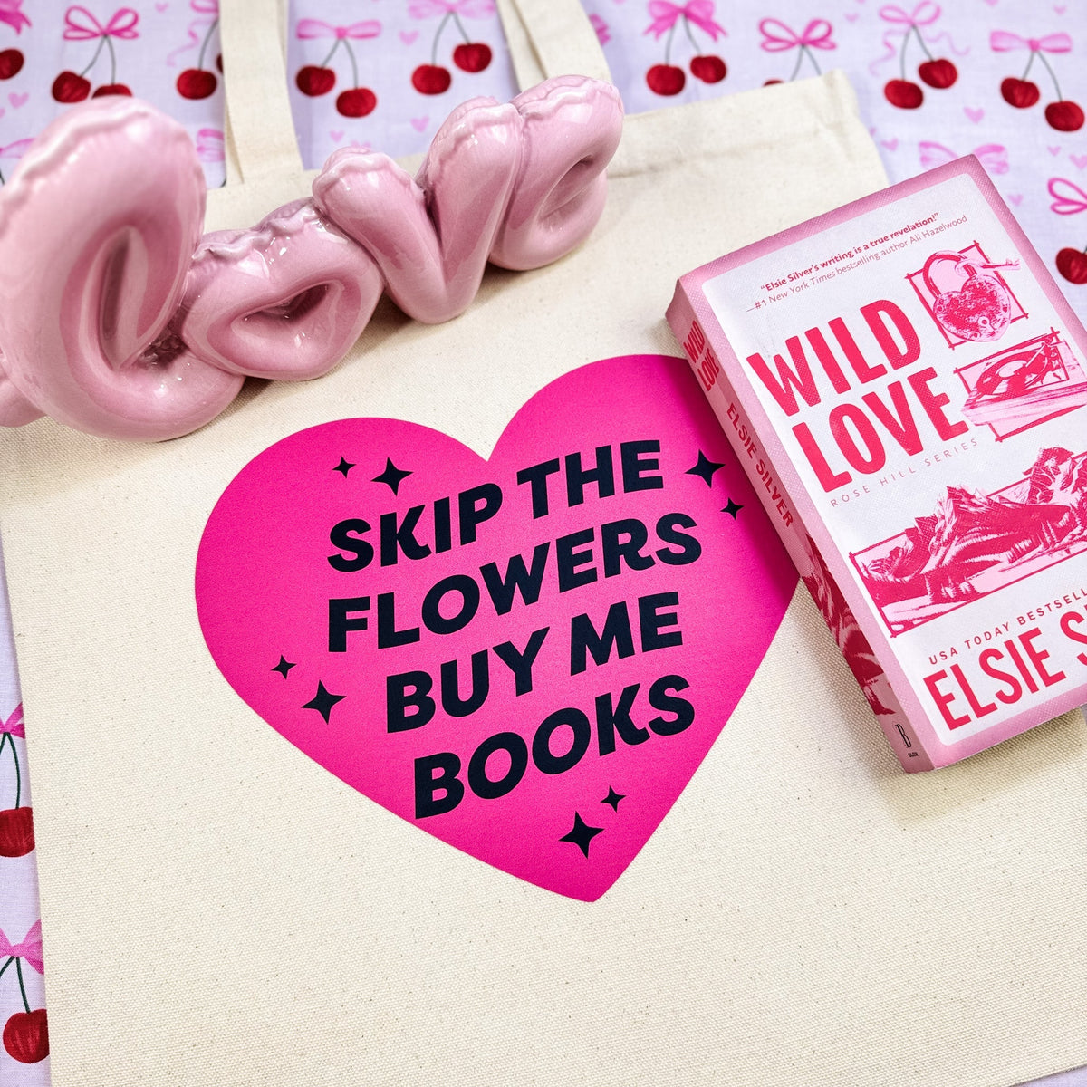Skip the Flowers Buy Me Books Canvas Tote Bag - Starry Skies Austin