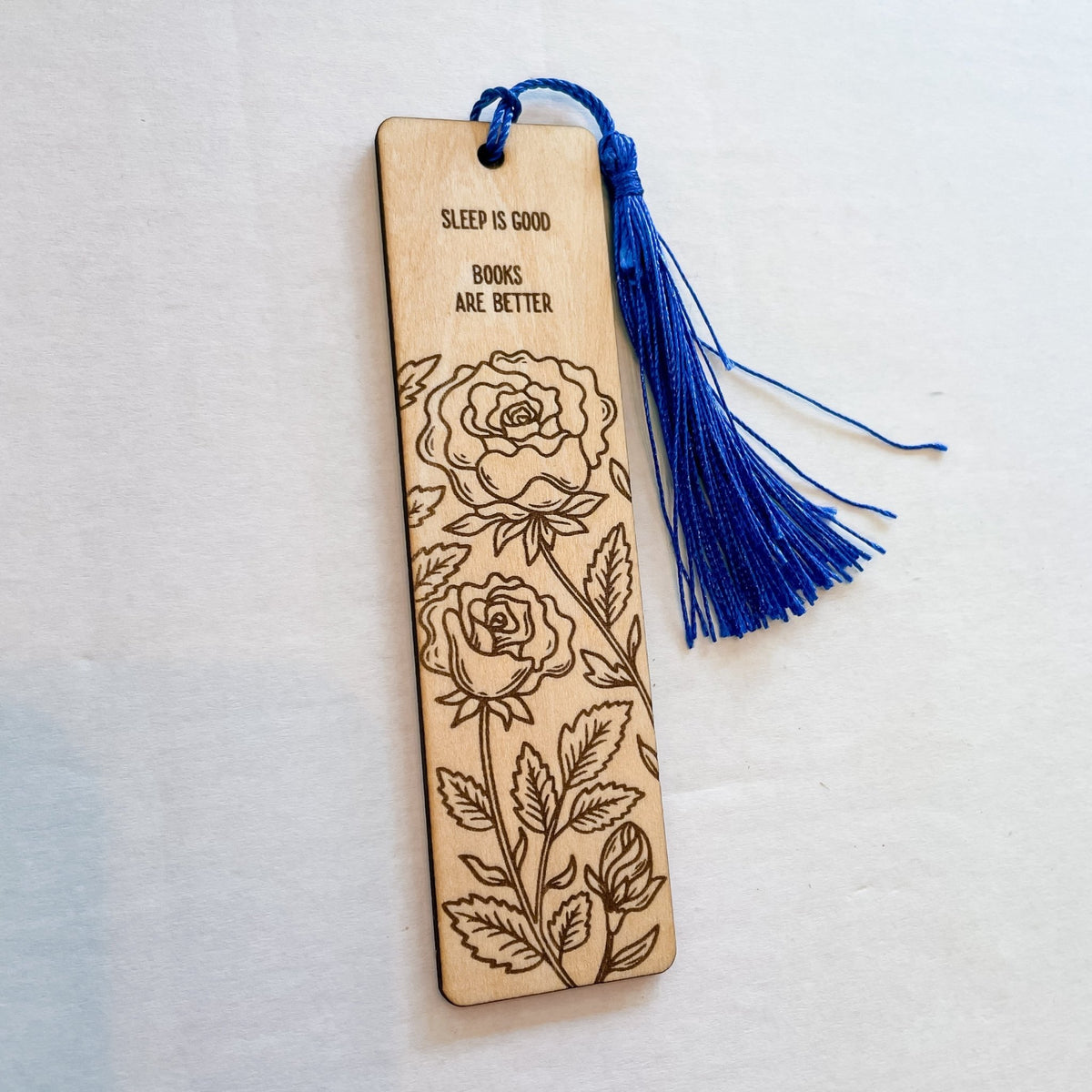 Sleep is Good, Books are Better Wooden Bookmark - Starry Skies Austin