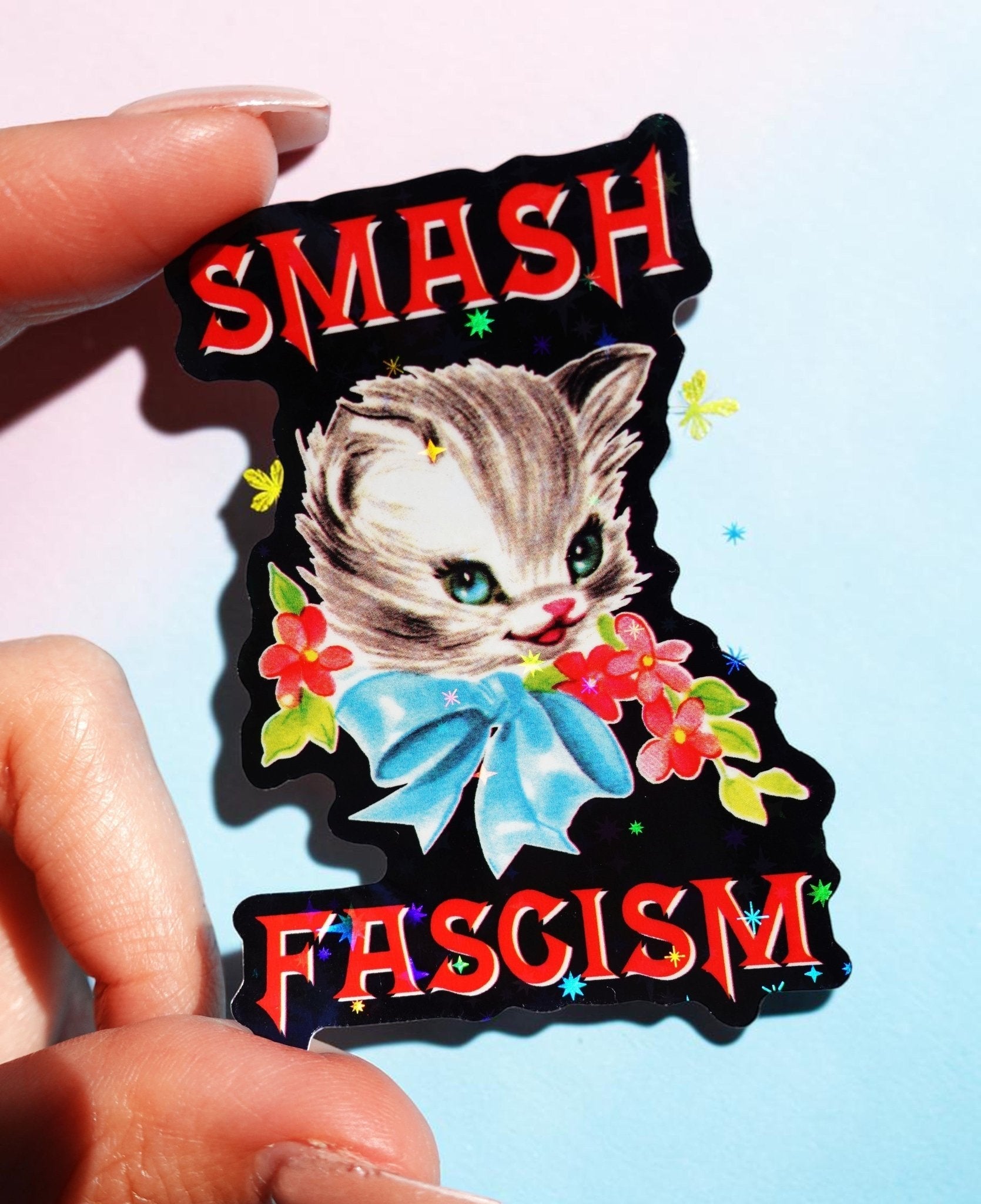 Smash Fascism Sticker - Starry Skies Austin