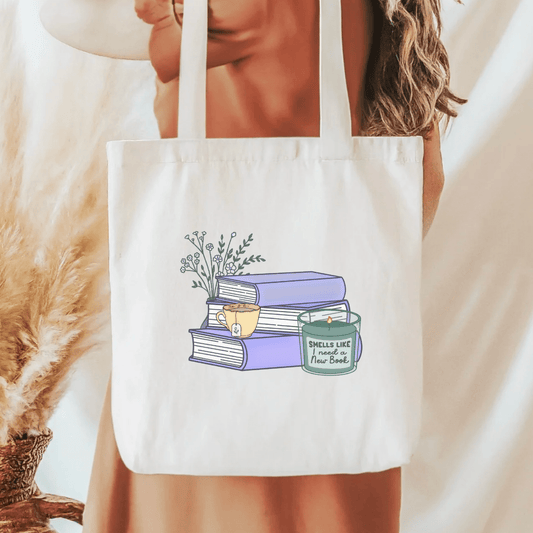 Smells Like I Need a New Book Sublimated Canvas Tote Bag - Starry Skies Austin