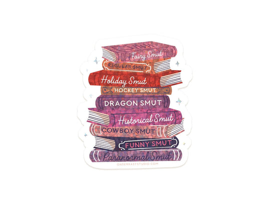 Smut Book Stack Glitter Sticker - Starry Skies Austin
