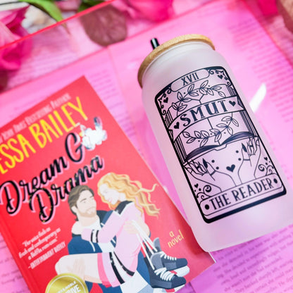 Smut Reader Tarot Card Frosted Bookish Glass Cup For Romance Readers | Spicy Book Lover Gift - Starry Skies Austin