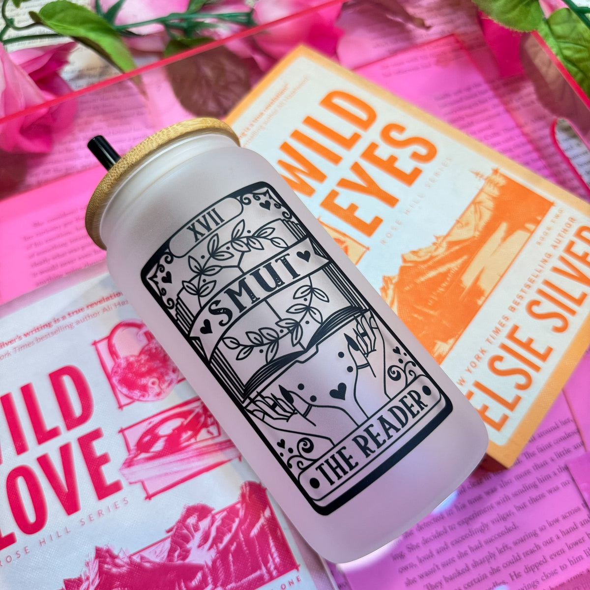 Smut Reader Tarot Card Frosted Bookish Glass Cup For Romance Readers | Spicy Book Lover Gift - Starry Skies Austin