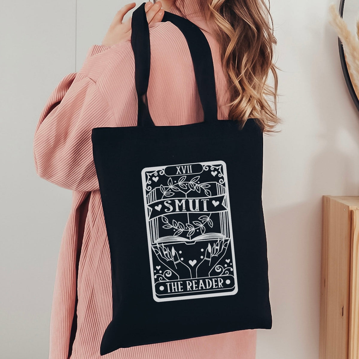 Smut The Reader Bookish Canvas Tote Bag | Spicy Booktok Tote Bag For Smut Readers - Starry Skies Austin