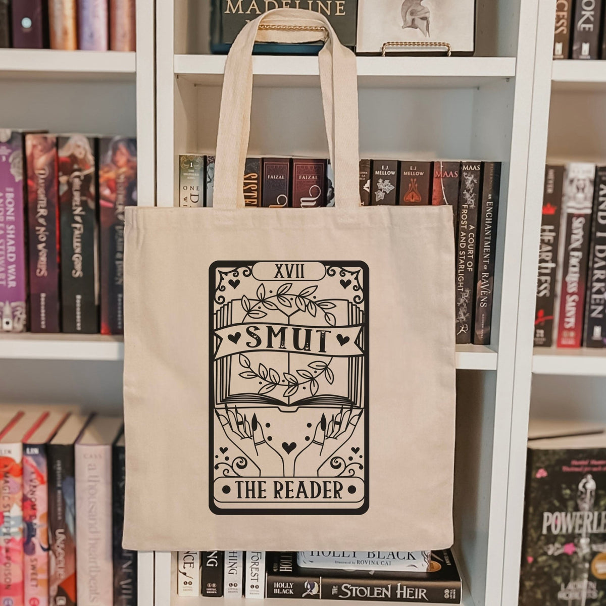 Smut The Reader Bookish Canvas Tote Bag | Spicy Booktok Tote Bag For Smut Readers - Starry Skies Austin