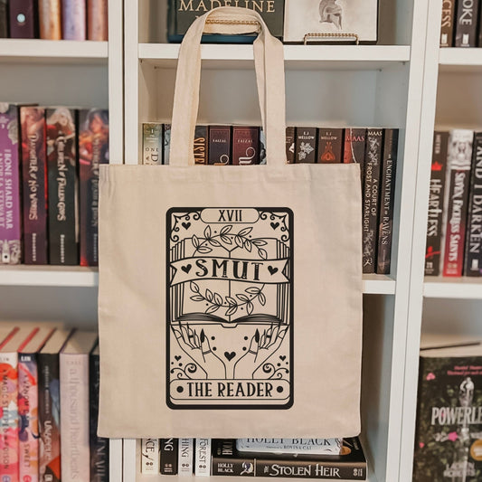 Smut The Reader Bookish Canvas Tote Bag | Spicy Booktok Tote Bag For Smut Readers - Starry Skies Austin