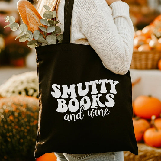 Smutty Books And Wine Canvas Tote Bag - Starry Skies Austin