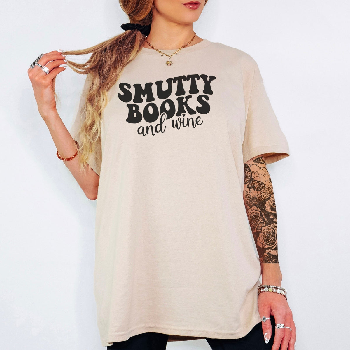 Smutty Books And Wine Gildan Softstyle Shirt - Starry Skies Austin