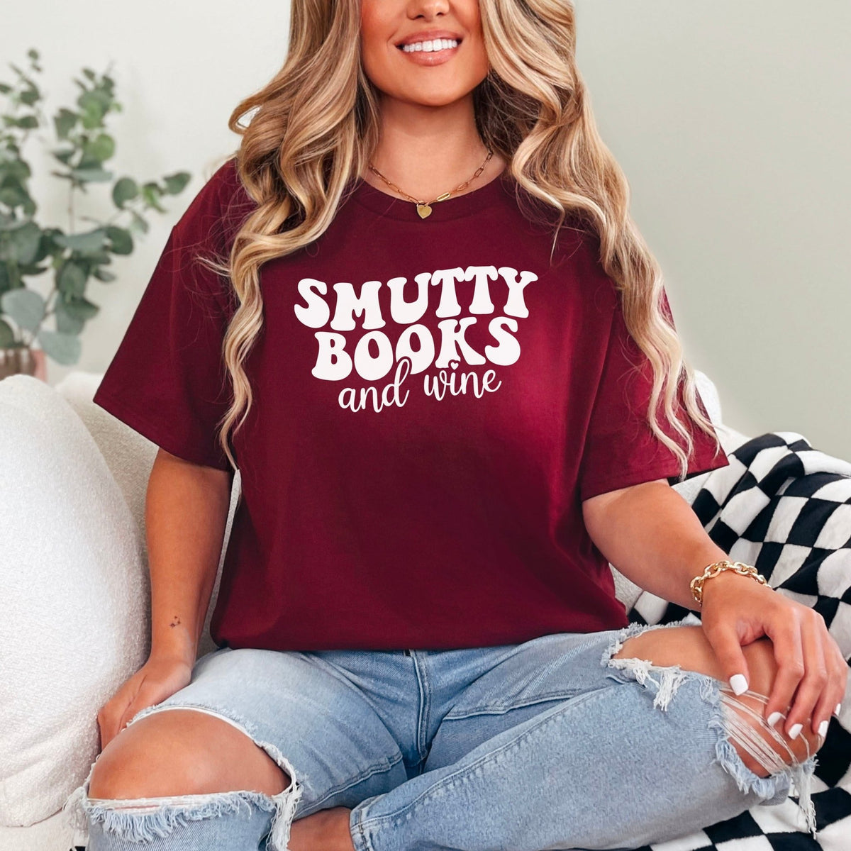 Smutty Books And Wine Gildan Softstyle Shirt - Starry Skies Austin