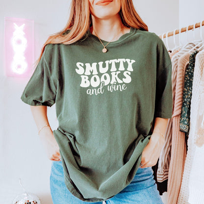 Smutty Books And Wine Heavyweight Comfort Colors Shirt - Starry Skies Austin