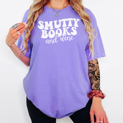 Smutty Books And Wine Heavyweight Comfort Colors Shirt - Starry Skies Austin