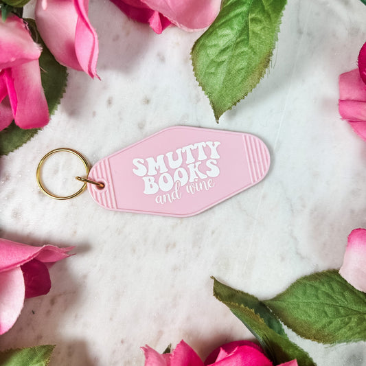 Smutty Books And Wine Motel Style Keychain - Starry Skies Austin
