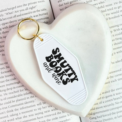 Smutty Books And Wine Motel Style Keychain - Starry Skies Austin