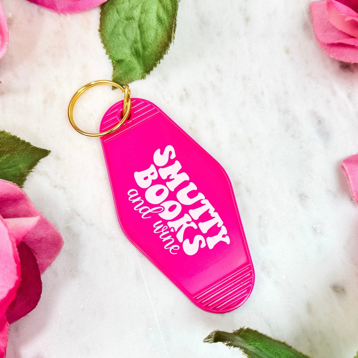 Smutty Books And Wine Motel Style Keychain - Starry Skies Austin
