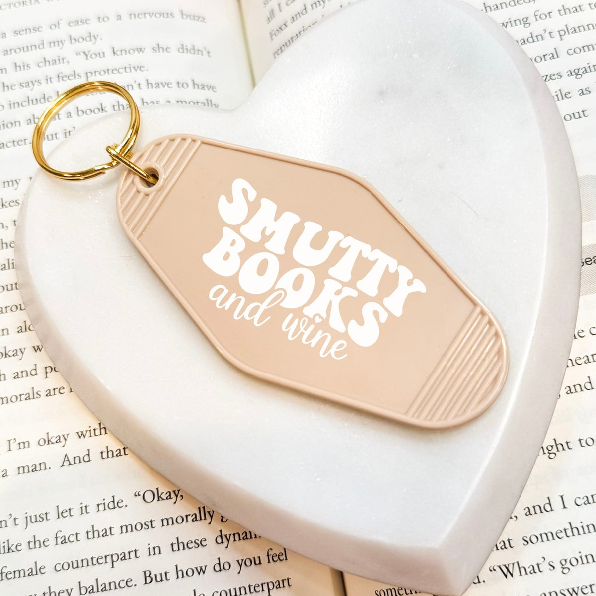 Smutty Books And Wine Motel Style Keychain - Starry Skies Austin
