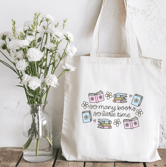 So Many Books So Little Time Sublimated Canvas Tote Bag - Starry Skies Austin