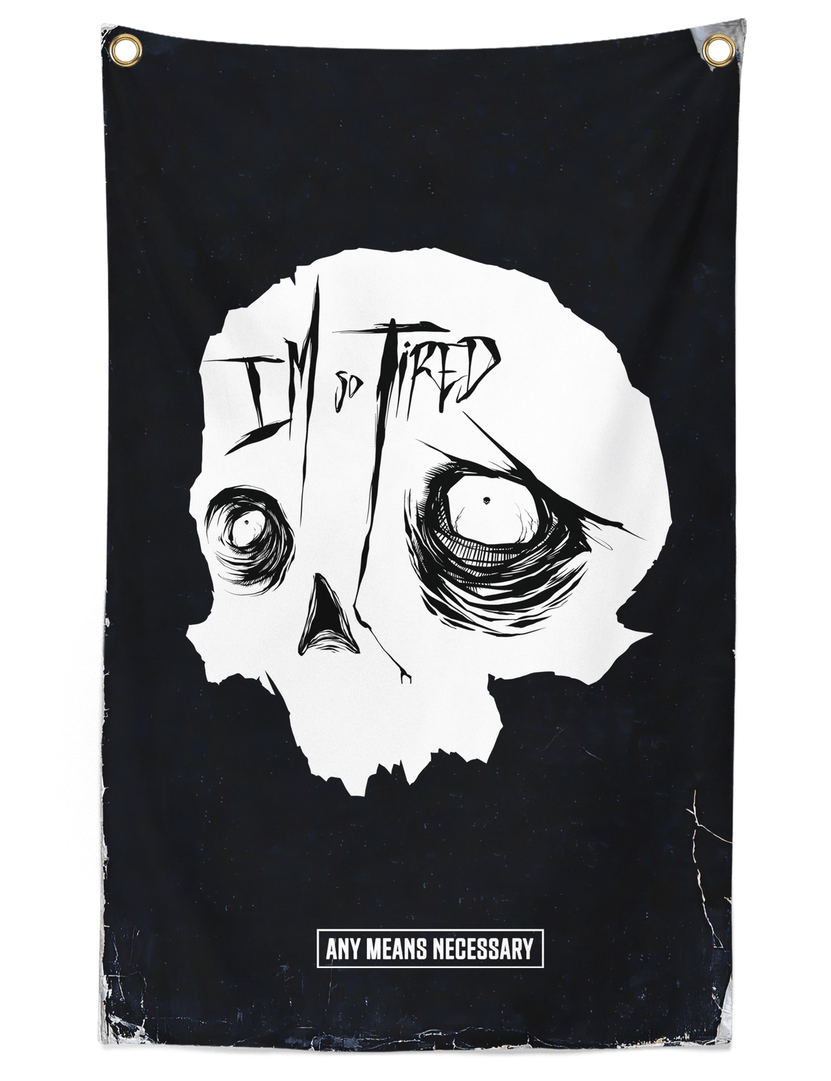 So Tired Banner Black - Starry Skies Austin