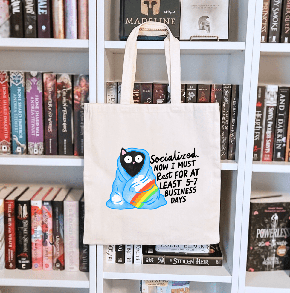 Socialized Now I Must Rest Sublimated Canvas Tote Bag - Starry Skies Austin