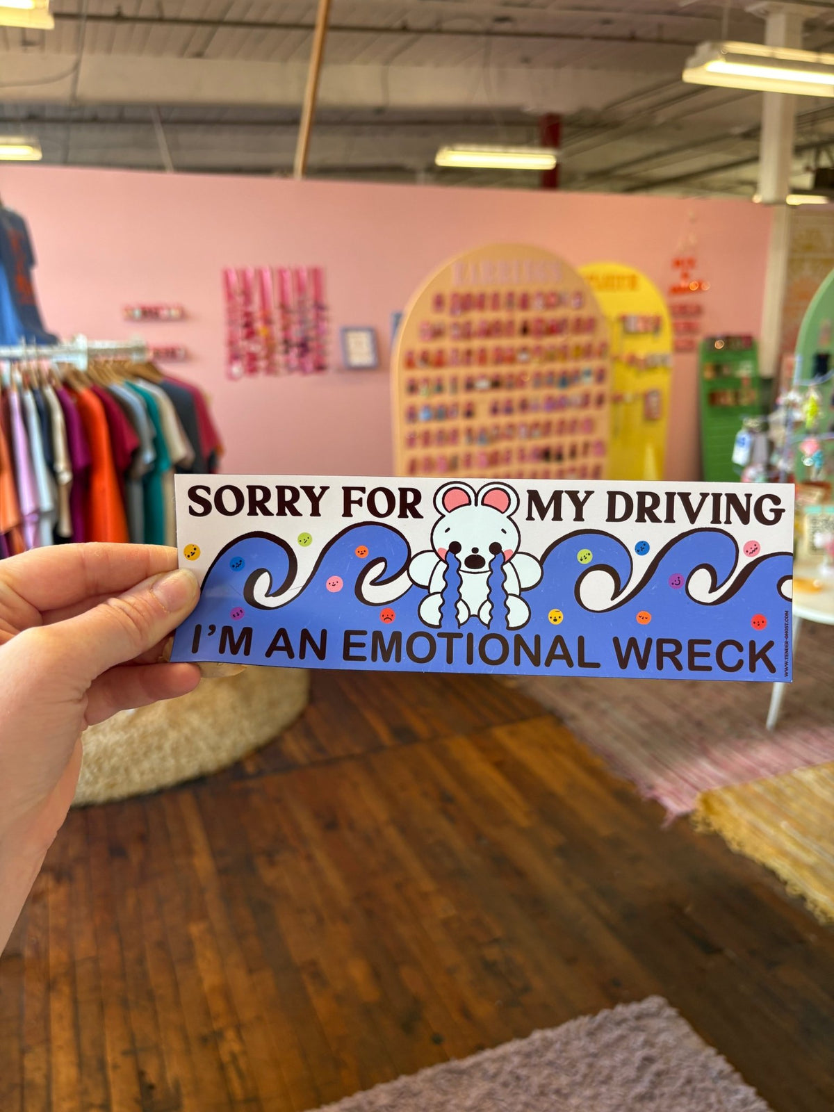“Sorry for my driving I’m an emotional wreck”￼Bumper Sticker - Starry Skies Austin