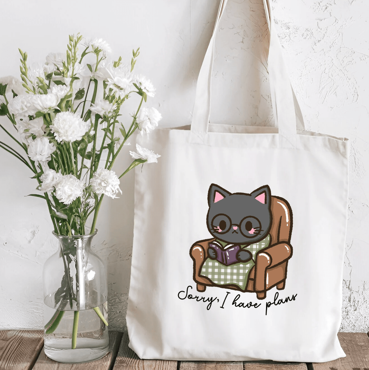 Sorry I Have Plans Sublimated Canvas Tote Bag - Starry Skies Austin