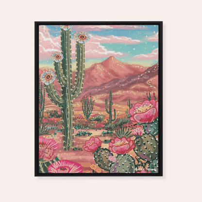 Southwest Paradise Framed Fine Art Canvas Print - Starry Skies Austin